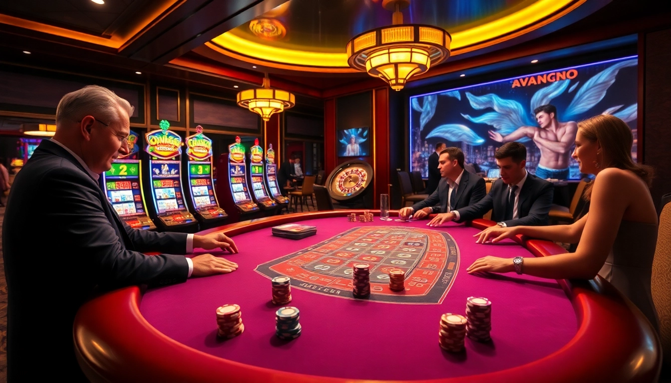 S8 casino scene featuring exciting betting action at a blackjack table and colorful poker chips.