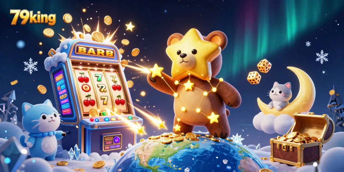 Win big with 79king in this colorful 3D casino scene filled with jackpots and excitement.