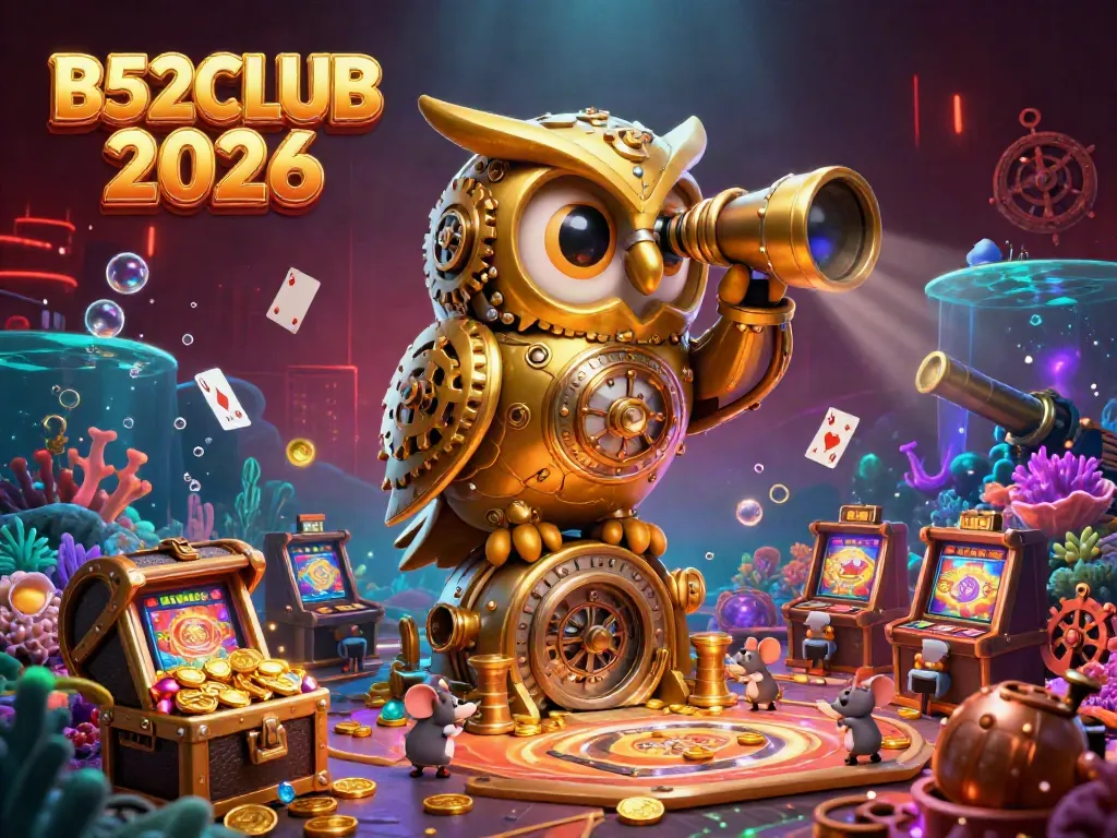 Catch the excitement of B52CLUB 2026 with vibrant characters exploring a dynamic casino environment.