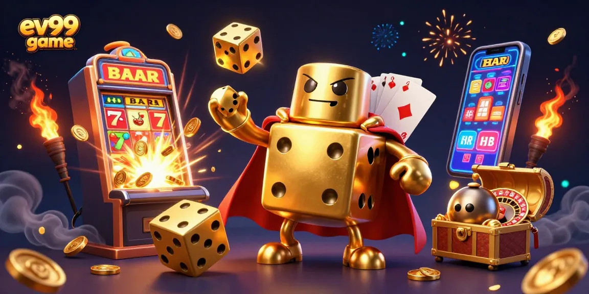 Experience the ev99 game with vibrant 3D cartoon characters and dynamic casino elements.