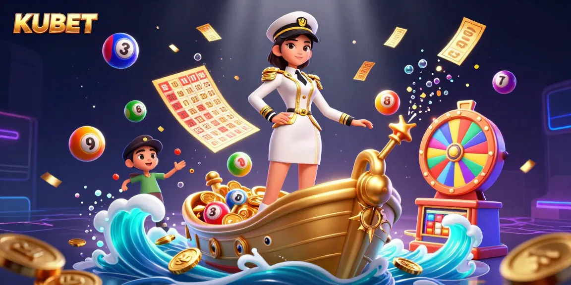 KUBET online gambling platform featuring dynamic lottery elements and rich casino ambiance