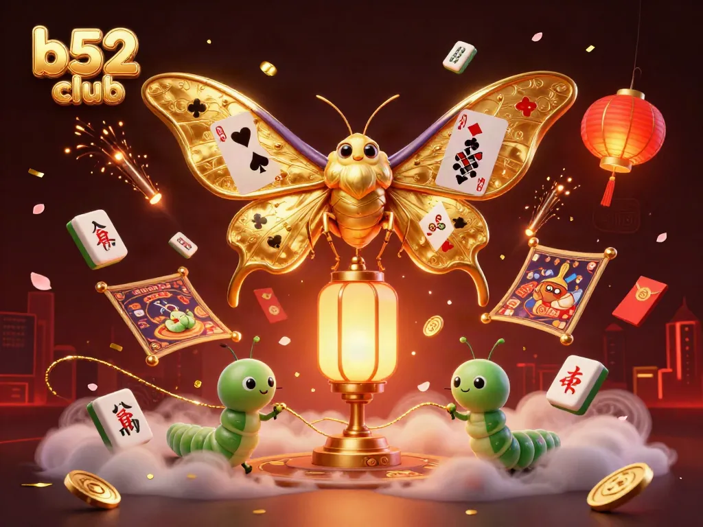 Experience exhilarating gameplay at b52 club with golden-winged moths and captivating casino elements.