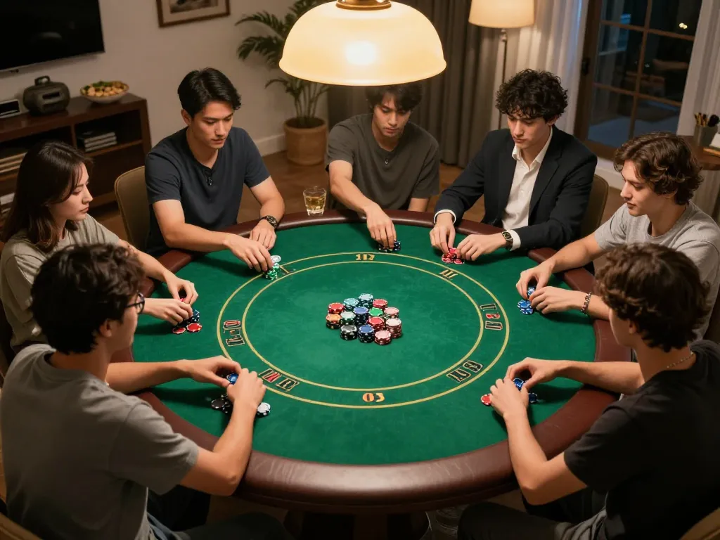 SC88 players engaging in a Texas Hold'em game, showcasing strategic gameplay and camaraderie.