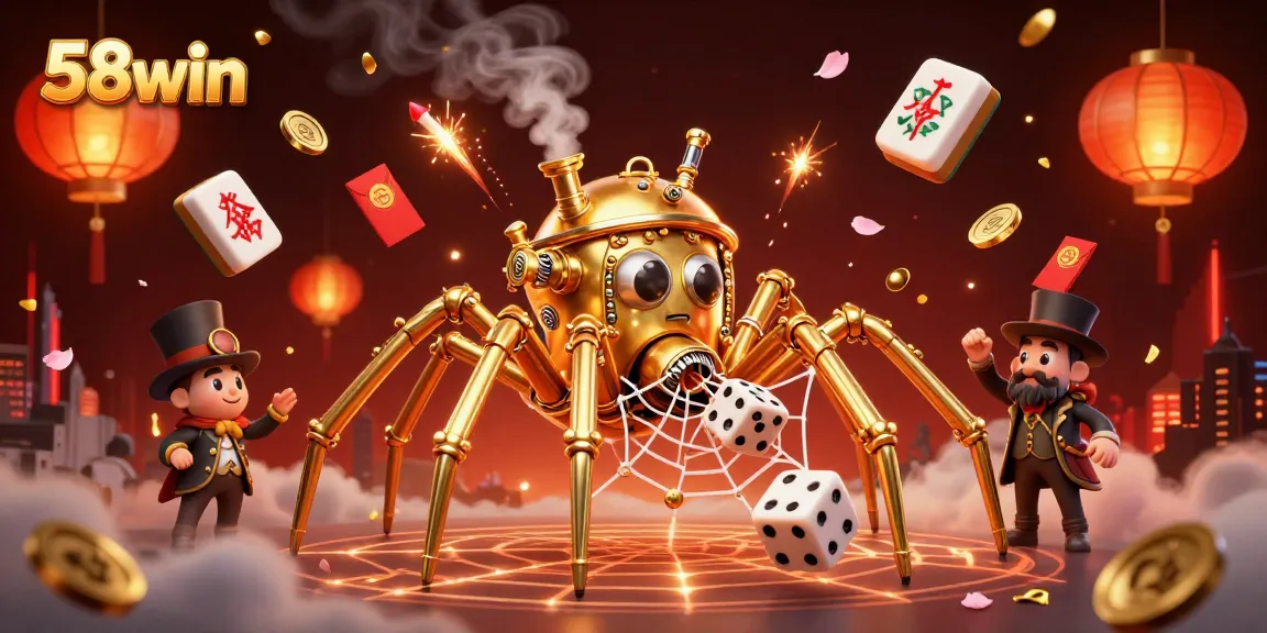 Experience thrilling game action at 58win with a vibrant illustration of steampunk elements and captivating visuals.