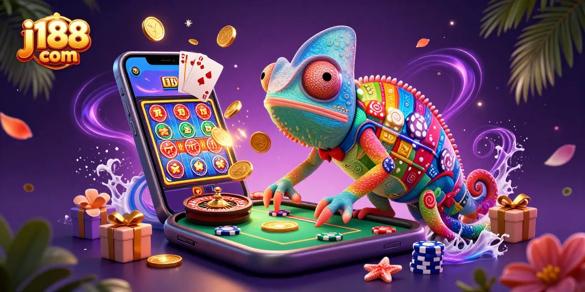 Experience exciting gameplay with j188 com as golden coins erupt from a vibrant casino scene.