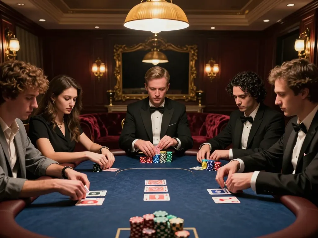 Players strategizing their best moves at an exclusive poker table with 78win stakes.