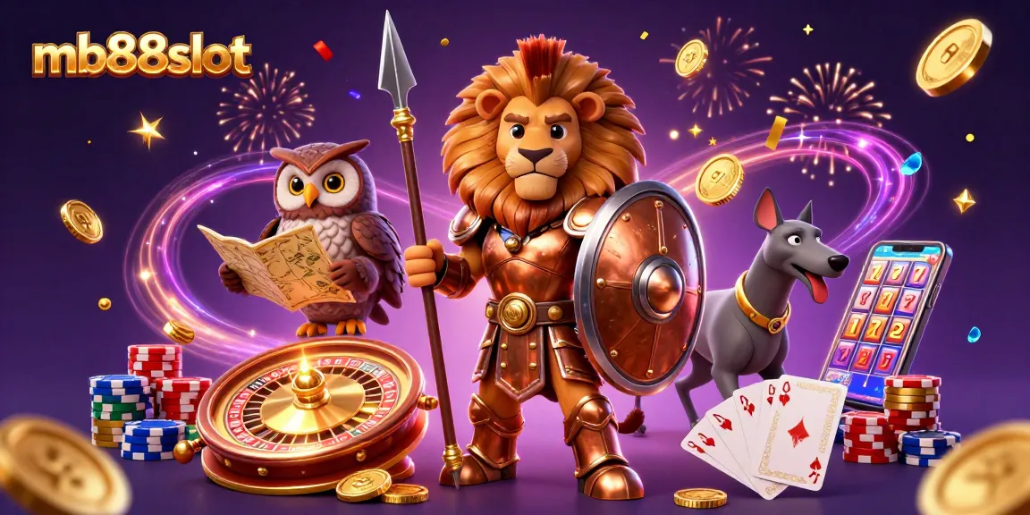 Experience thrilling wins with mb88slot’s vibrant casino illustration showcasing dynamic gaming elements.