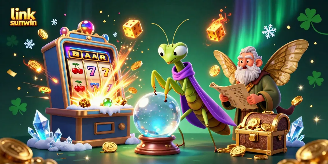 Engage with link sunwin in a vibrant 3D casino scene showcasing fortune teller magic and jackpot excitement.