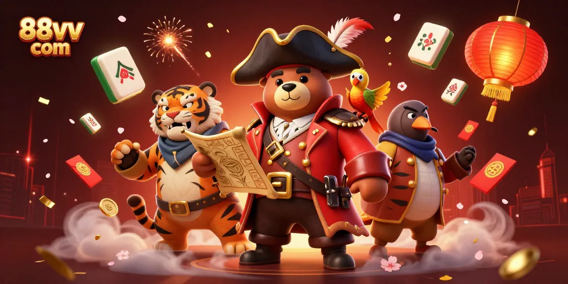 Experience thrilling gameplay action with 88vv com's colorful 3D casino scene.