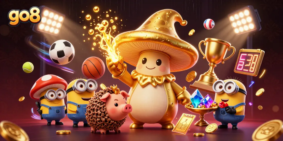 Experience thrilling gaming at go8 with a wizard, treasure pig, and dynamic sports betting elements.